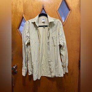 Lacoste Yellow and Blue Button Down Dress Shirt